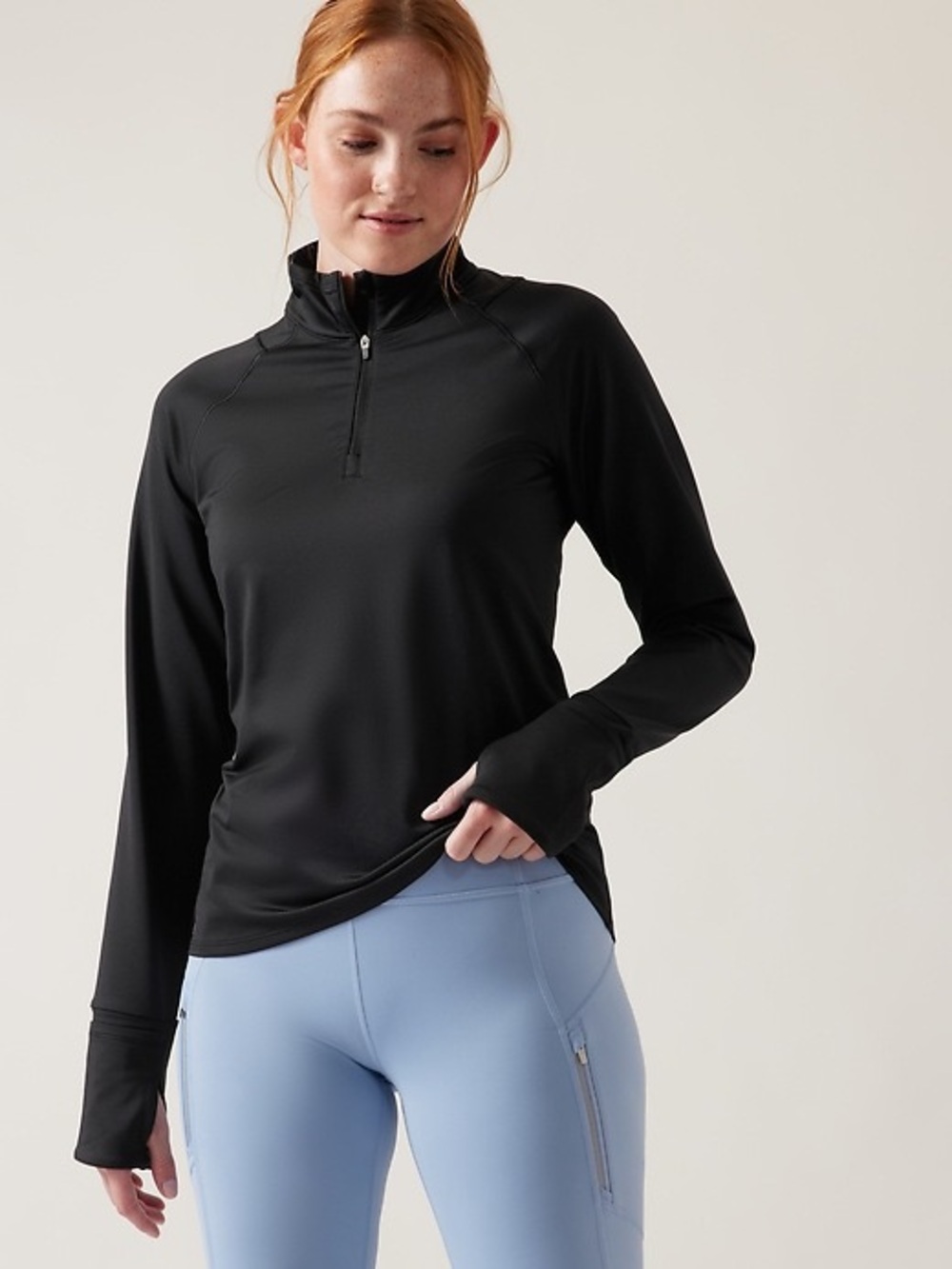 Athleta Whistler Half Zip - Black